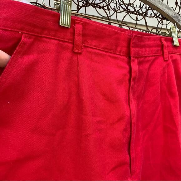 Vintage 90s Lord Isaac’s Sport red high rise wide leg shorts - Picture 4 of 6